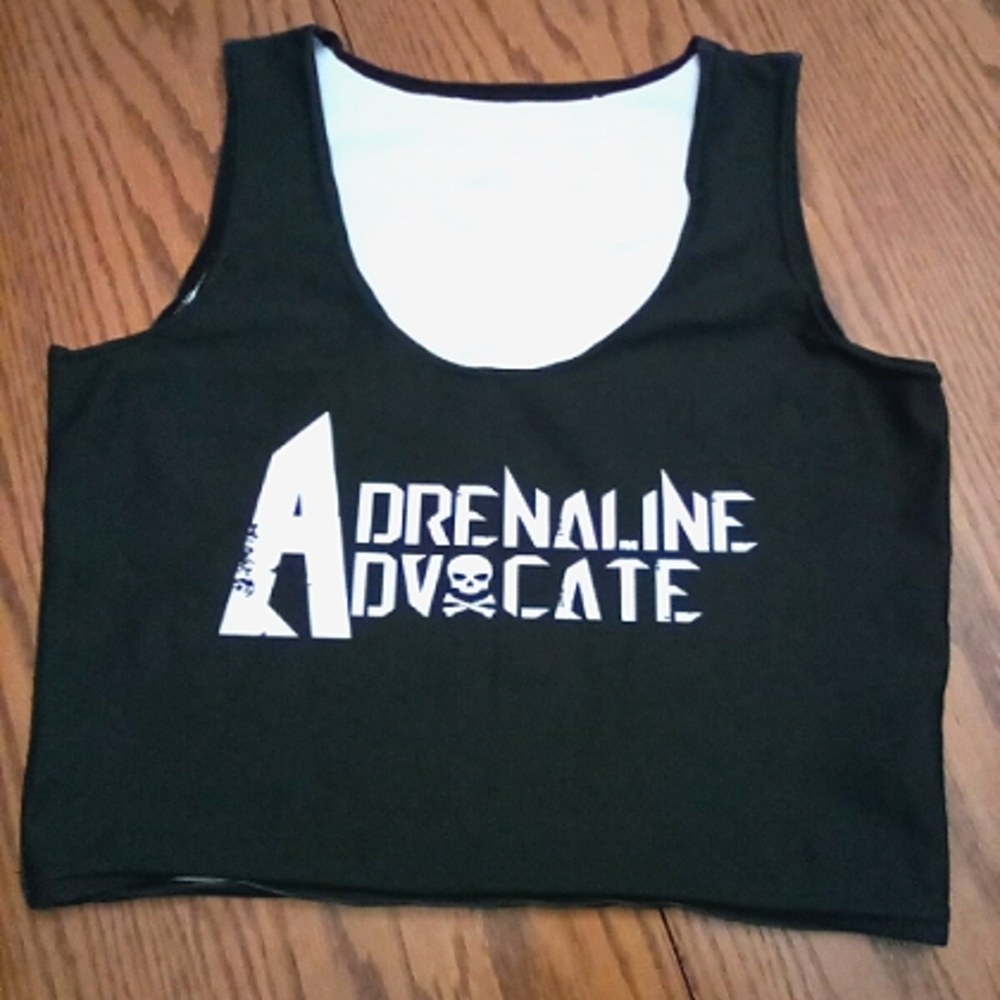 🍭Adrenaline advocate black logo tank cropped size medium